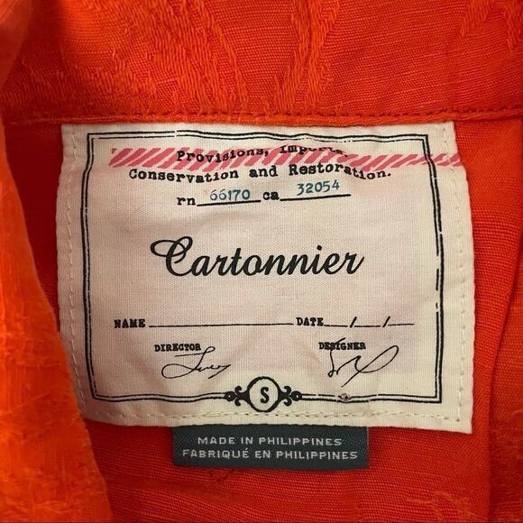 Anthropologie Cartonnier Orange Eisenhower  Full Zip‎ Bomber Jacket linen sz S - Picture 5 of 8